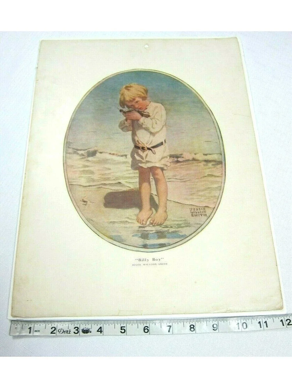 Antique 1914 Collier's Litho Art Print Billy Boy by Jessie Willcox Smith 15x12